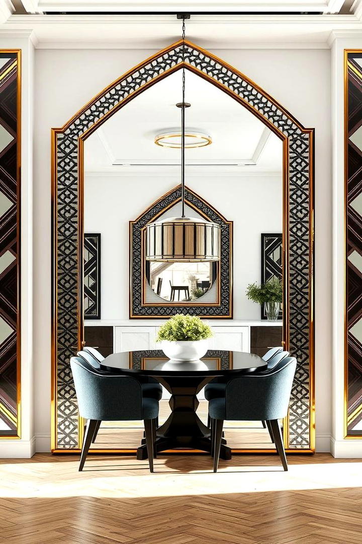 Geometric Patterns - 30 Dining Room Mirror Ideas