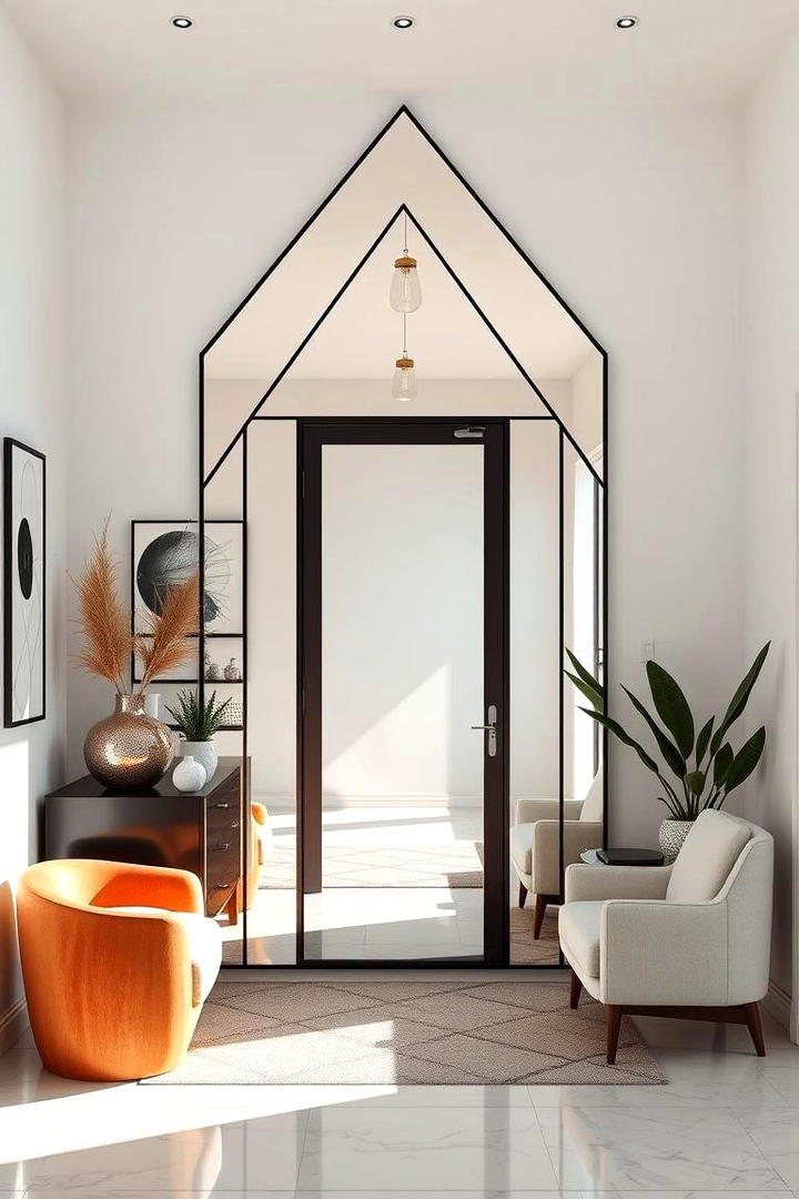 Geometric Shaped Mirror - 30 Entryway Mirror Ideas