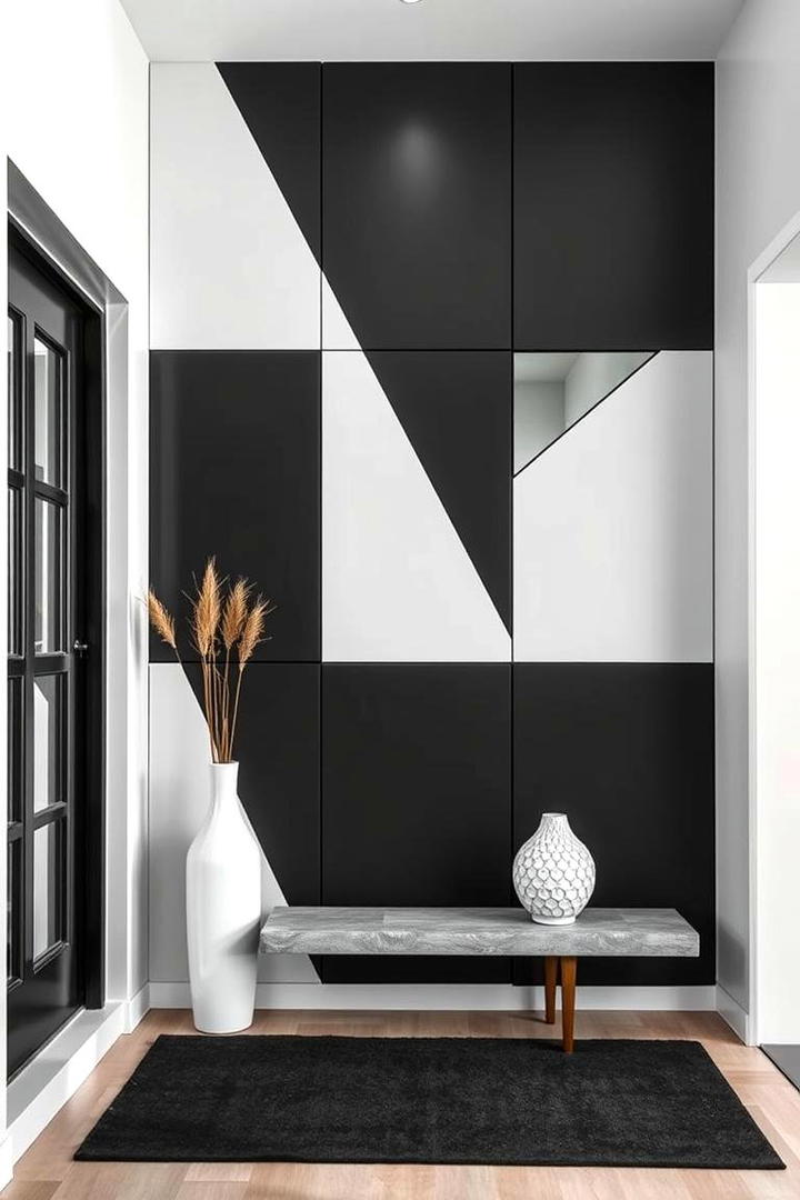 Geometric Wall Panels - 30 Entryway Wall Ideas