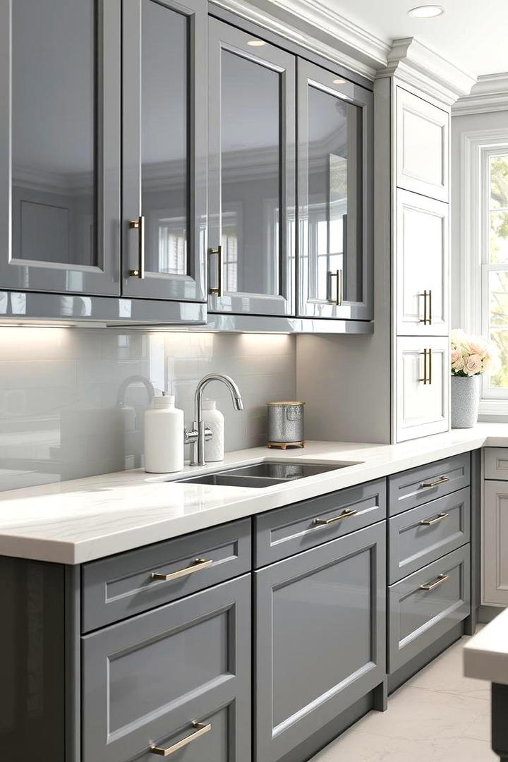 Glamorous Finishes - 30 Grey and White Kitchen Designs