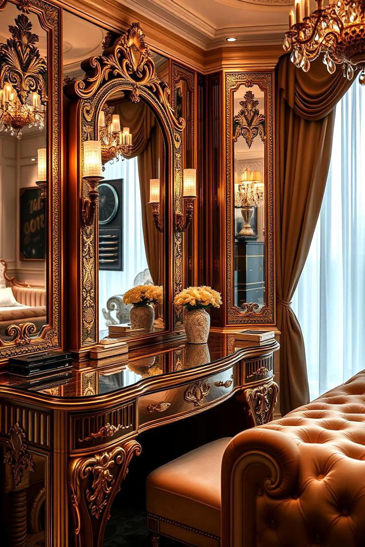 Glamorous Hollywood Vanity - 30 Bedroom Vanity Ideas