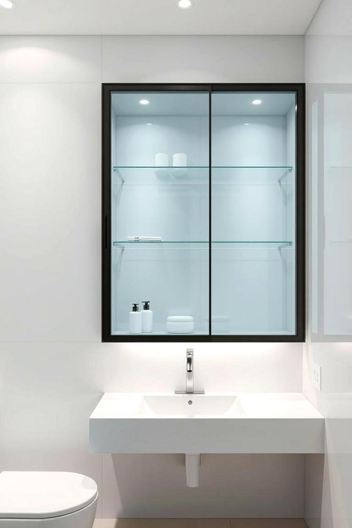 Glass Cabinet for Display - 30 Bathroom Furniture Ideas