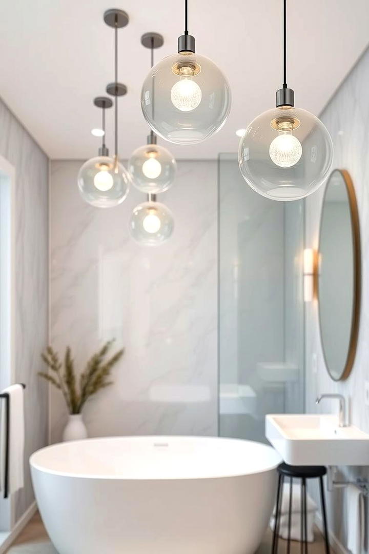 Glass Globe Designs - 30 Bathroom Pendant Lighting Ideas