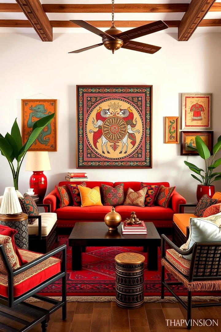 Global Red Fusion - 30 Red Living Room Ideas