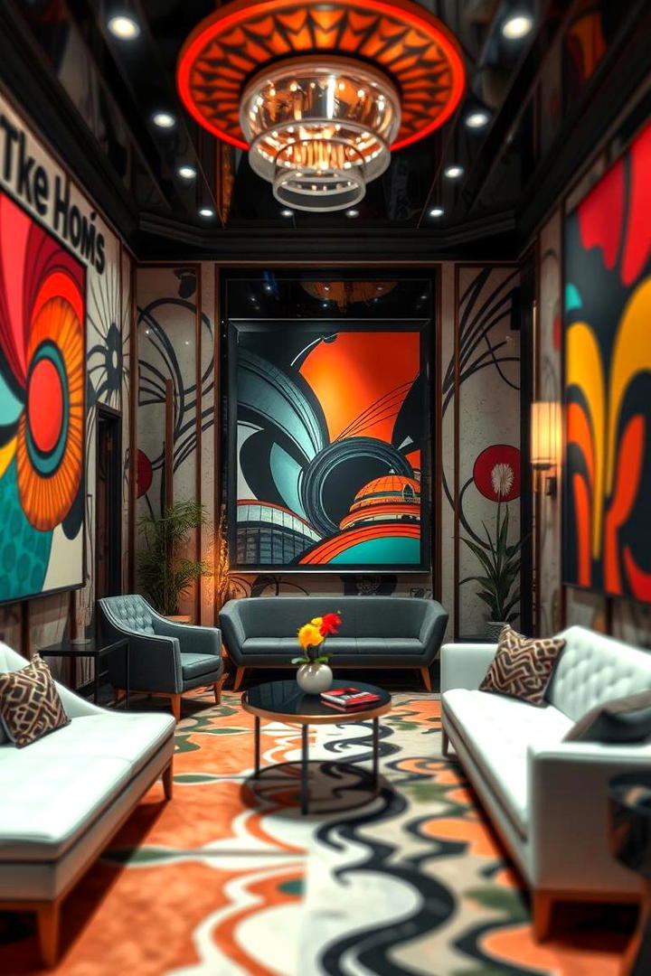 Graphic Art and Bold Prints - 30 Art Deco Interior Design Ideas