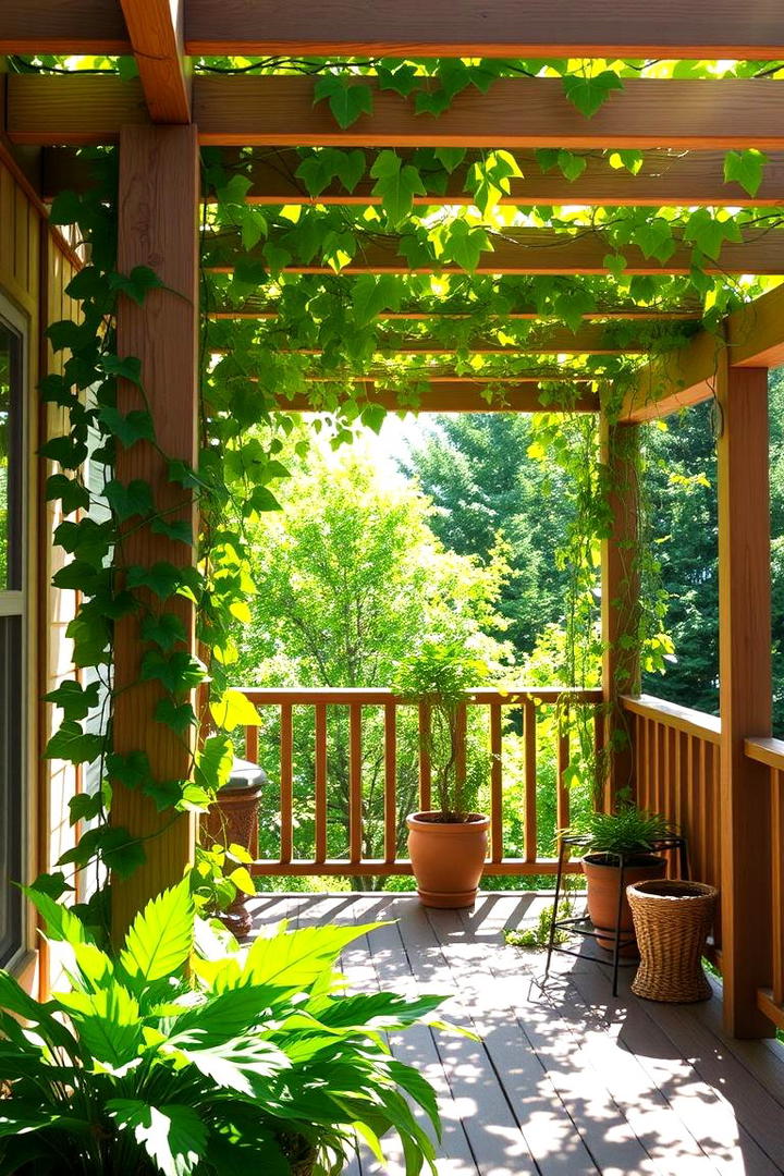 Green Trellis Privacy - 30 Deck Privacy Ideas