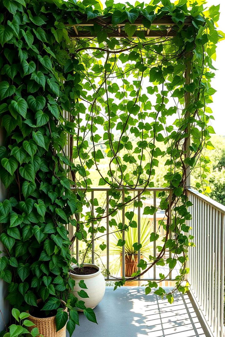 Green Trellis with Vines - 30 Balcony Privacy Ideas