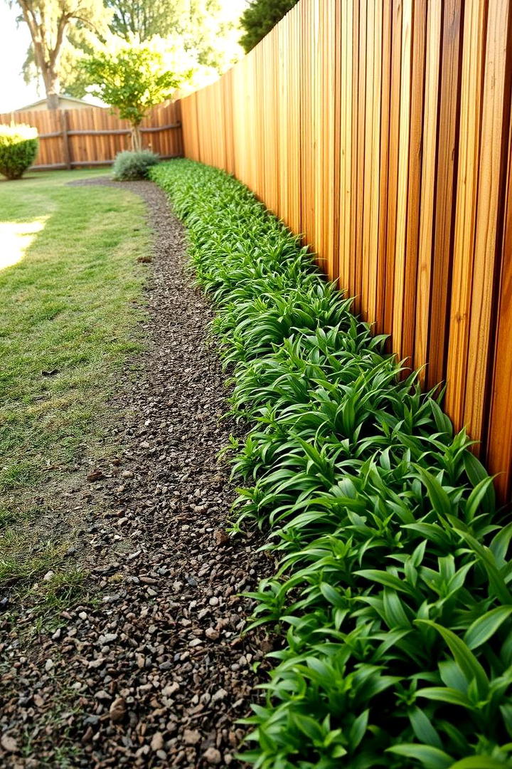 Ground Cover Elegance - 30 Simple Fence Line Landscaping Ideas