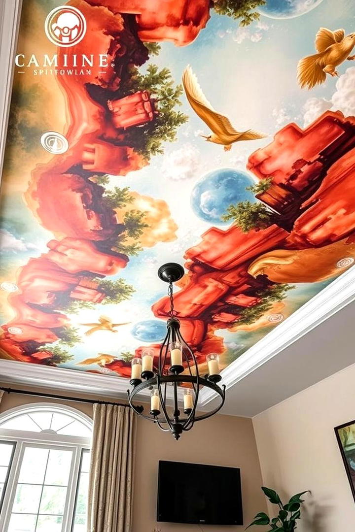 Hand Painted Ceiling Murals - 30 Accent Ceiling Ideas