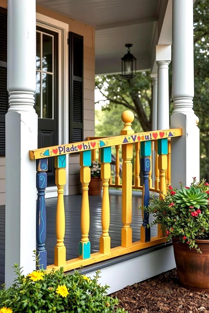 Hand Painted Porch Railings - 30 Southern Front Porch Ideas