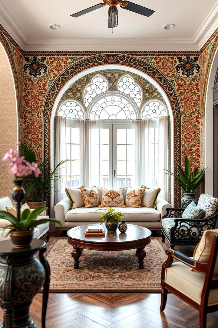 Hand Painted Tile Accents - 30 Mediterranean Living Room Ideas