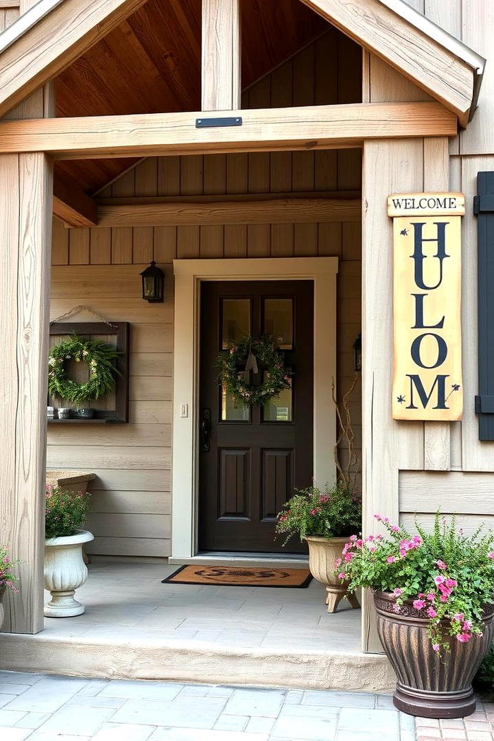 Hand Painted Wooden Signage - 30 Rustic Front Porch Ideas