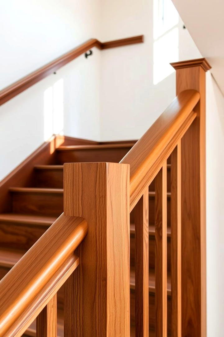 Hand Sanded Smooth Finish Wood Railing - 30 Wood Stair Railing Ideas