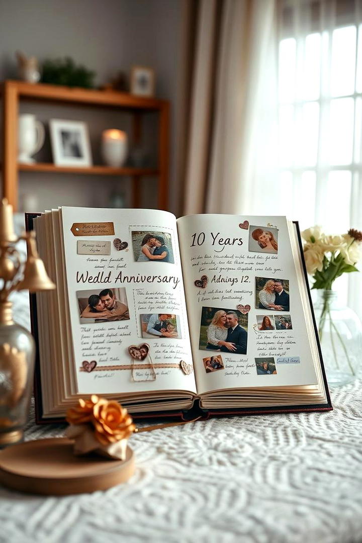 Handcrafted Anniversary Scrapbook - 30 10 Year Wedding Anniversary Ideas