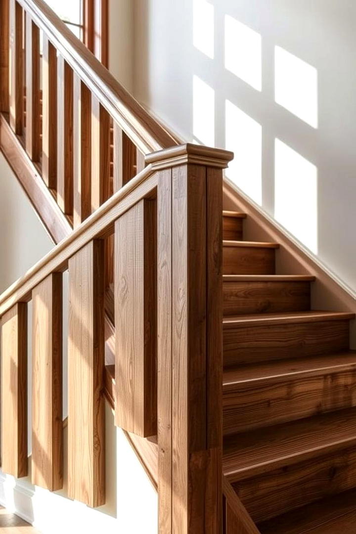 Handcrafted Barnwood Railing - 30 Farmhouse Rustic Stair Railing Ideas