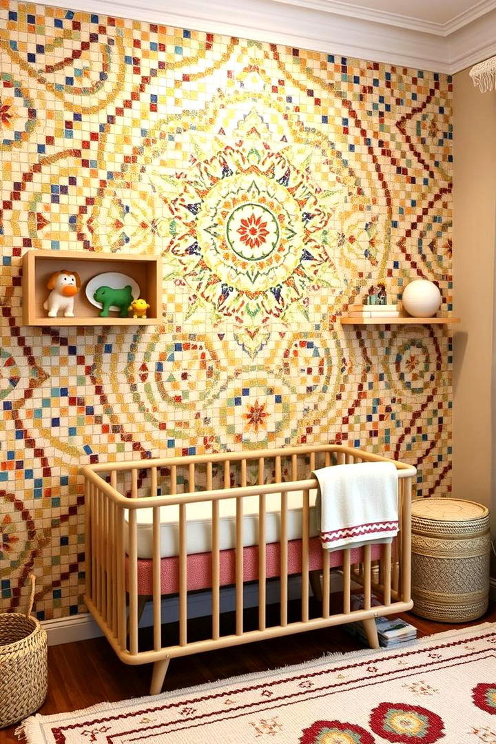 Handcrafted Mosaic Tiles - 30 Nursery Accent Wall Ideas