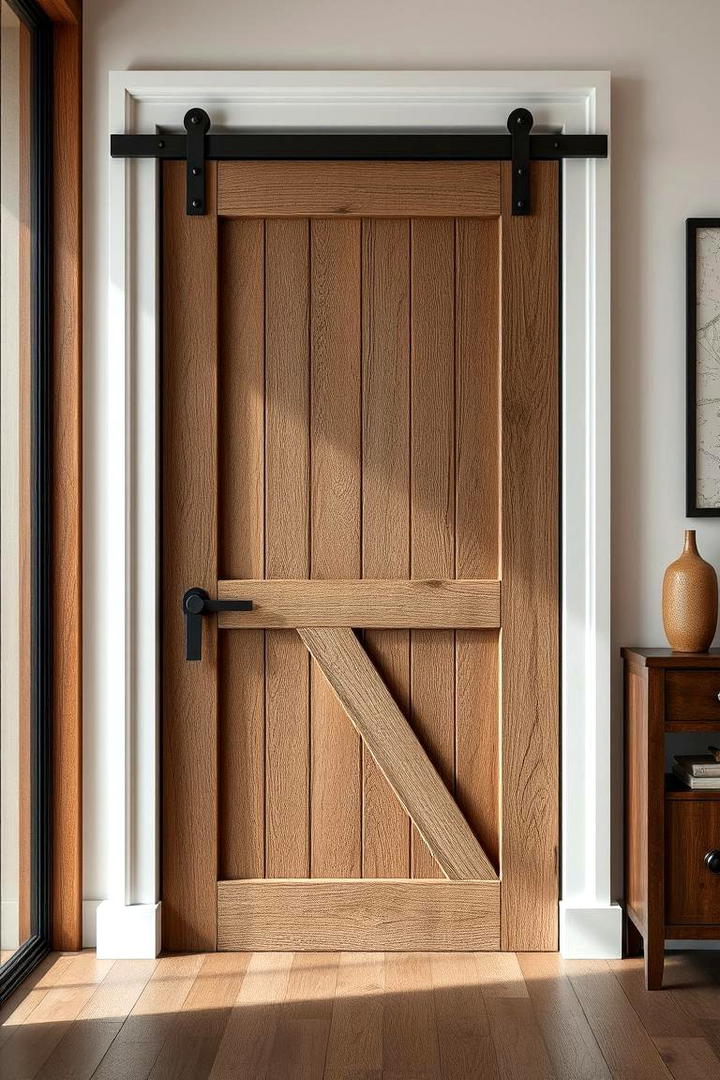 Handcrafted Textured Barn Door - 30 Barn Door Ideas