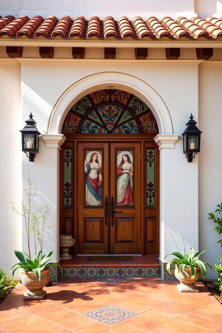 Handcrafted Tile Murals - 30 spanish style front porch ideas