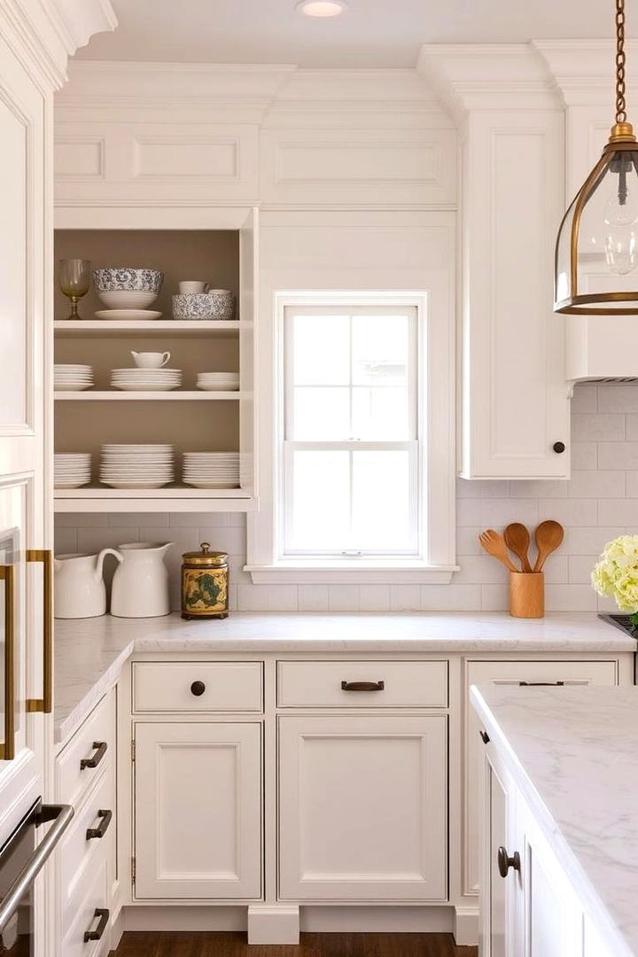 Handcrafted White Accents - 30 Rustic White Kitchen Ideas