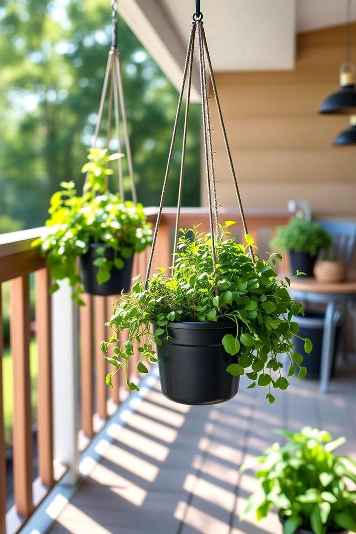 Hanging Herb Haven - 30 Deck Decorating Ideas With Plants