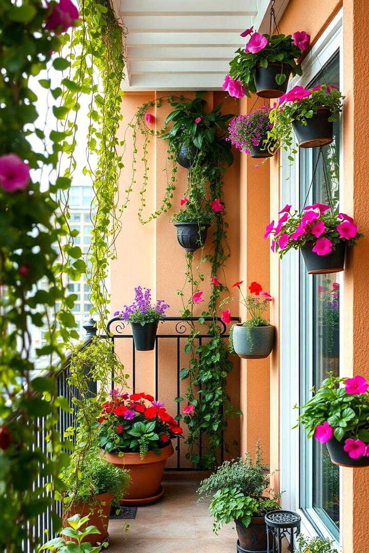 Hanging Planter Walls - 30 Balcony Privacy Ideas