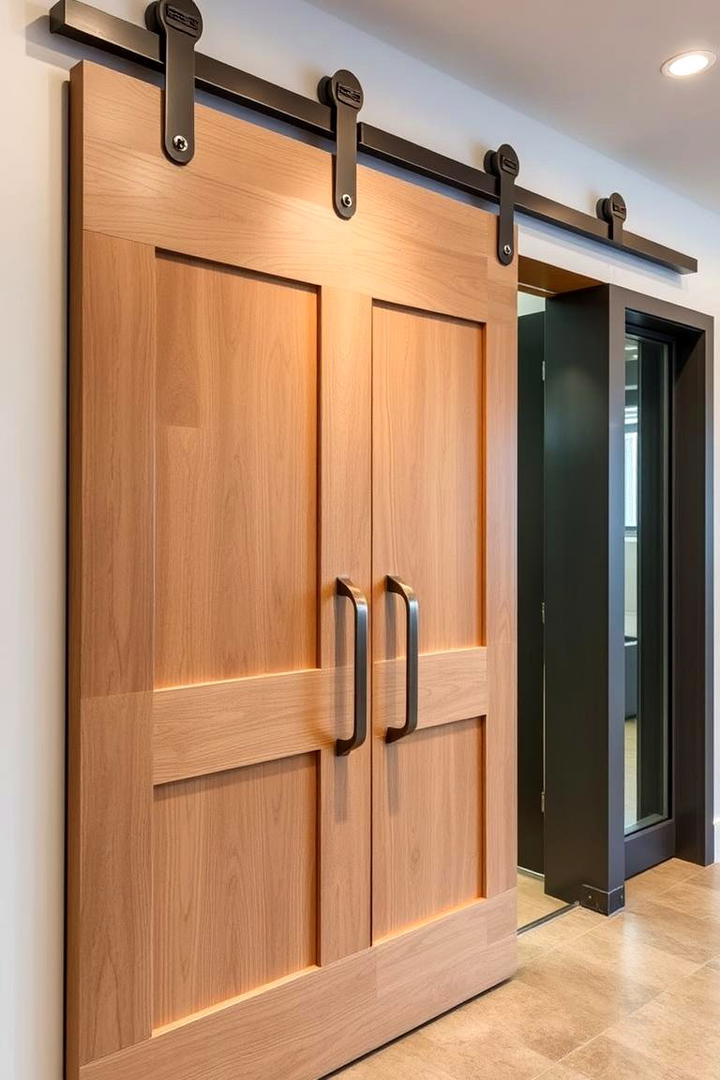 Hardware Enhanced Barn Door - 30 Barn Door Ideas