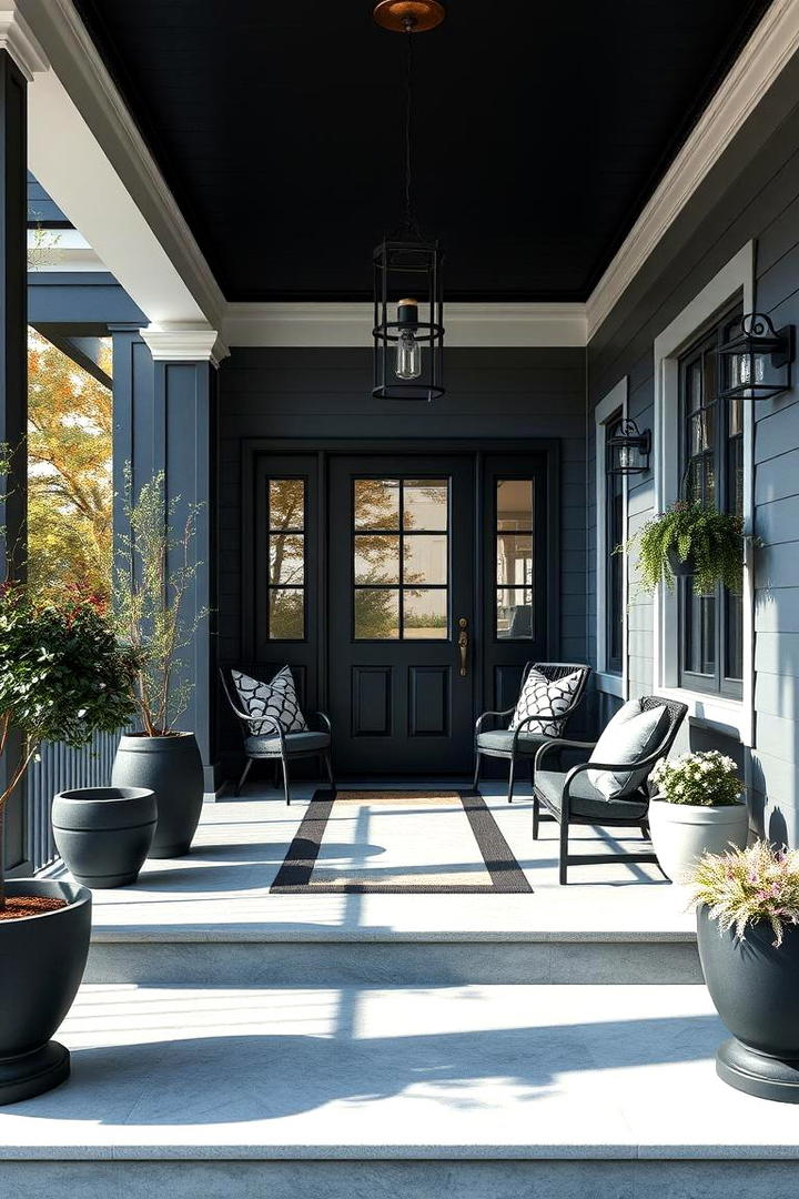 Harmonious Black and Gray Combinations - 30 Black Porch Ideas