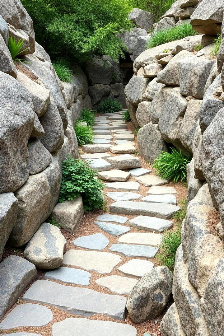 Harmonious Rock Walk - 30 Rock Walkway Ideas