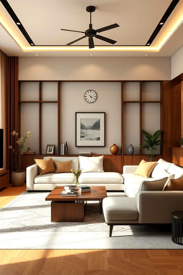 Harmonious Space Division - 30 Feng Shui Living Room Ideas