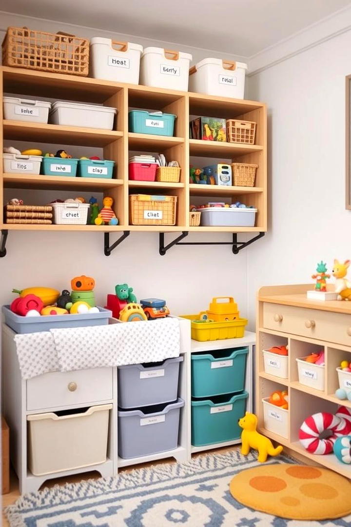 Harmonious Toy Organization - 30 Small Nursery Ideas