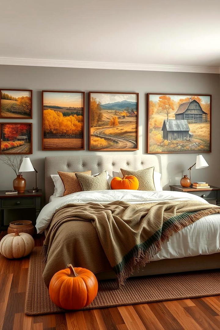 Harvest Inspired Wall Art - 30 Fall Bedroom Decor Ideas