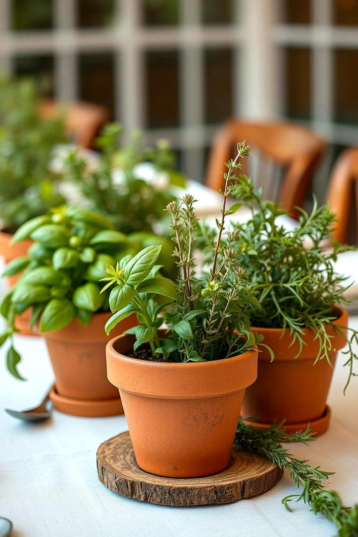 Herb Garden Table Decor - 30 non-floral wedding centerpiece ideas