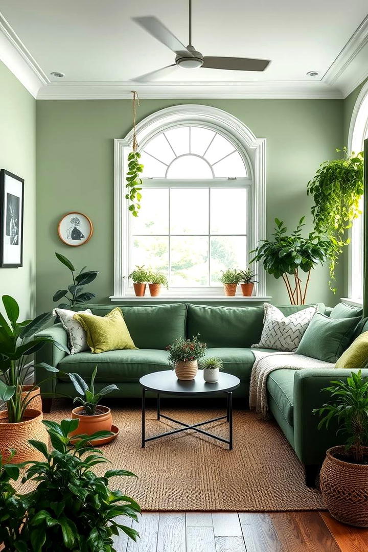 Herbal Living Vibe - 30 Forest Green Living Room Ideas