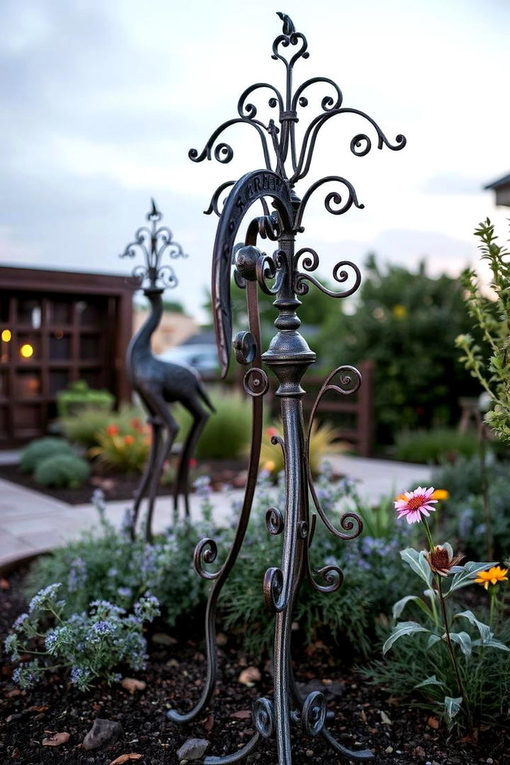 Heritage Iron Garden Art - 30 Rustic Landscaping Ideas