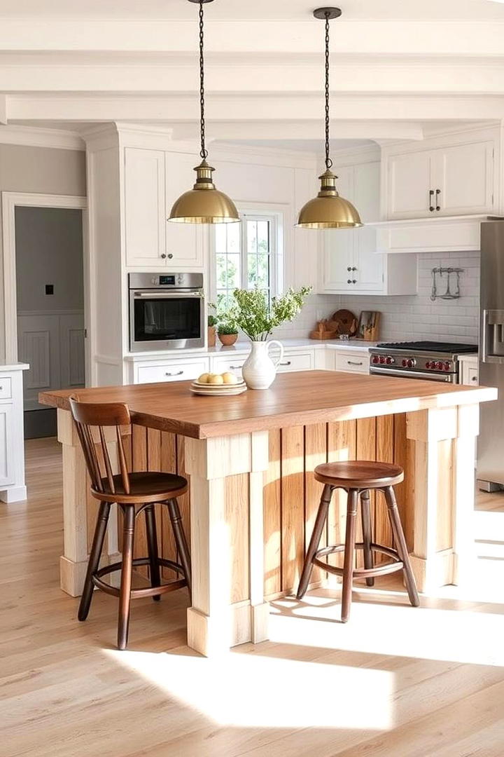 Heritage Kitchen Island - 30 Rustic White Kitchen Ideas