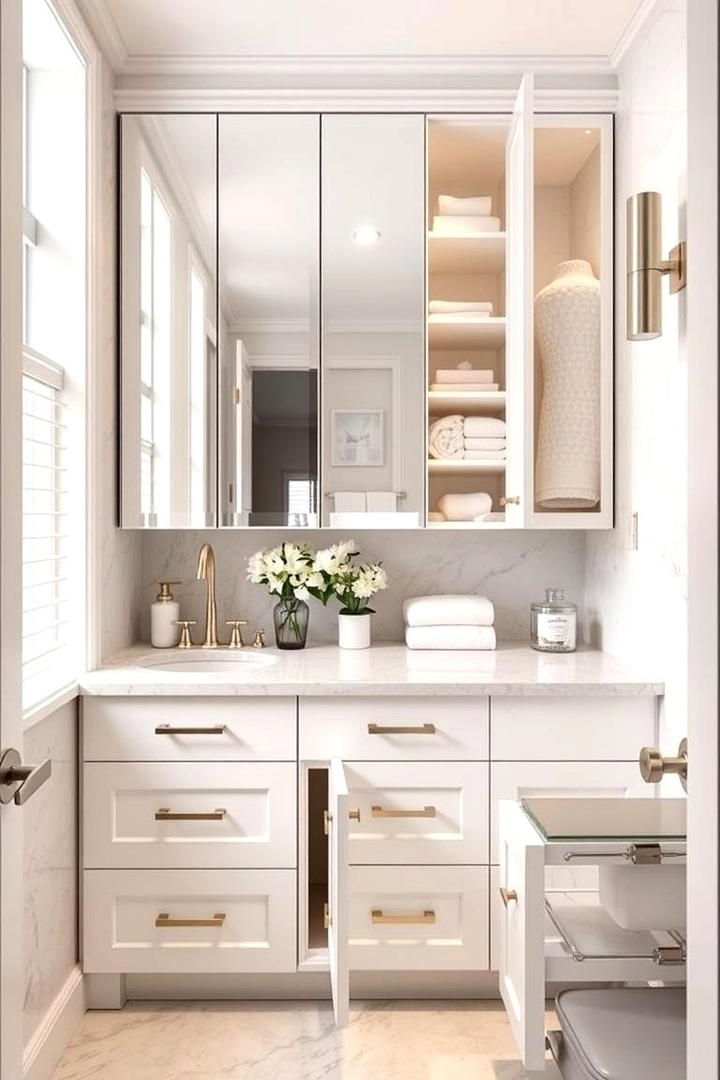 Hidden Storage Solutions - 30 Small Master Bathroom Ideas