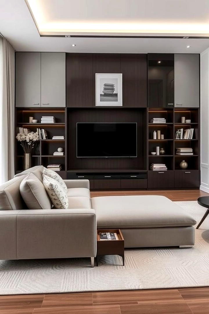 Hidden Storage Solutions - 30 Awkward Living Room Layout Ideas