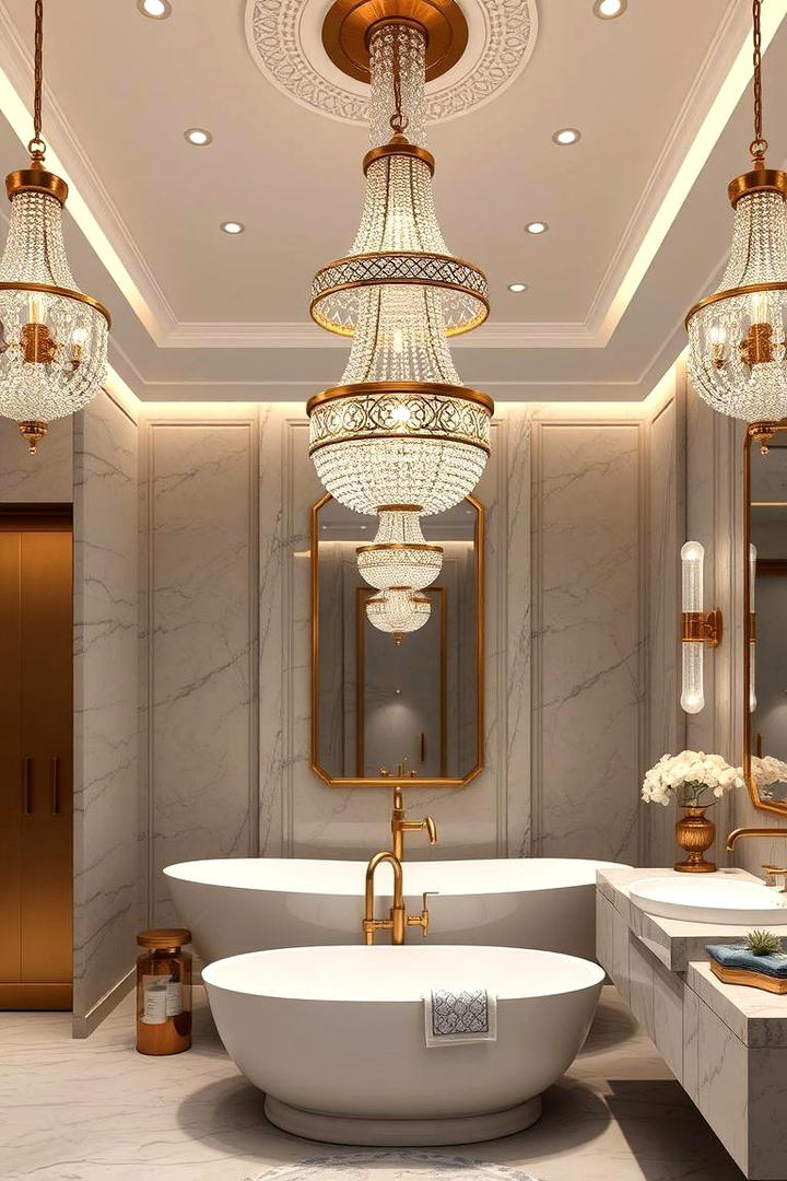 High End Luxury - 30 Bathroom Pendant Lighting Ideas