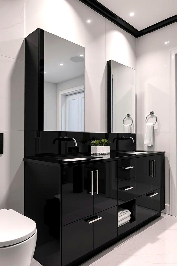 High Gloss Finishes - 30 bathroom with black cabinets ideas