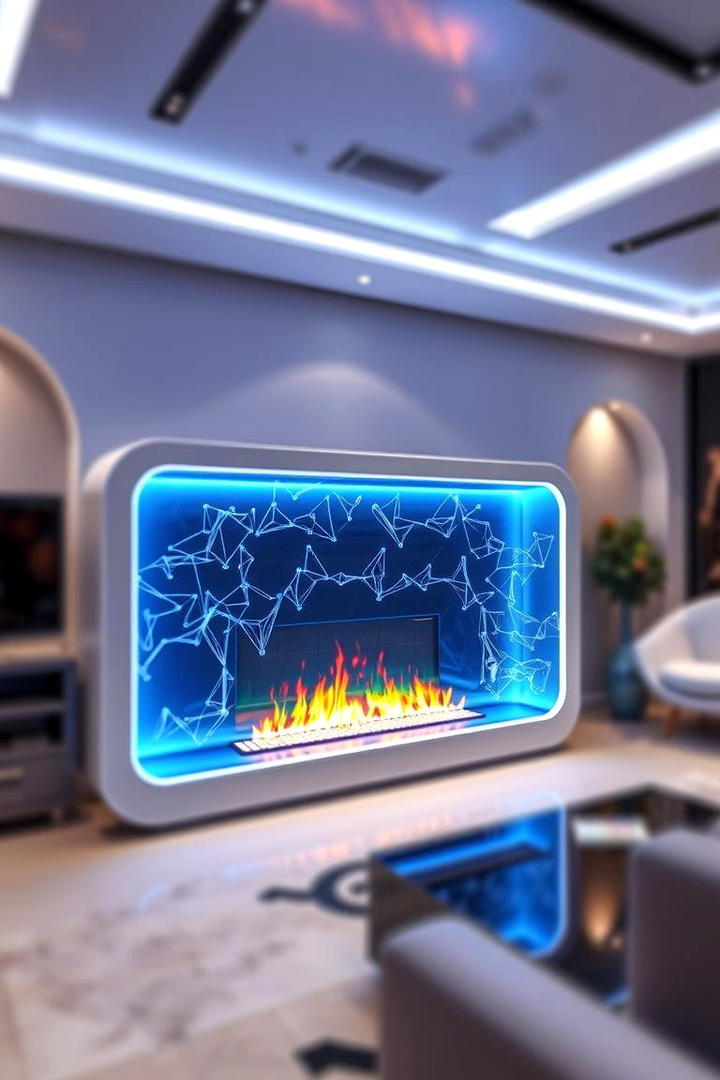 High Tech LED Faux Fireplace - 30 Faux Fireplace Ideas