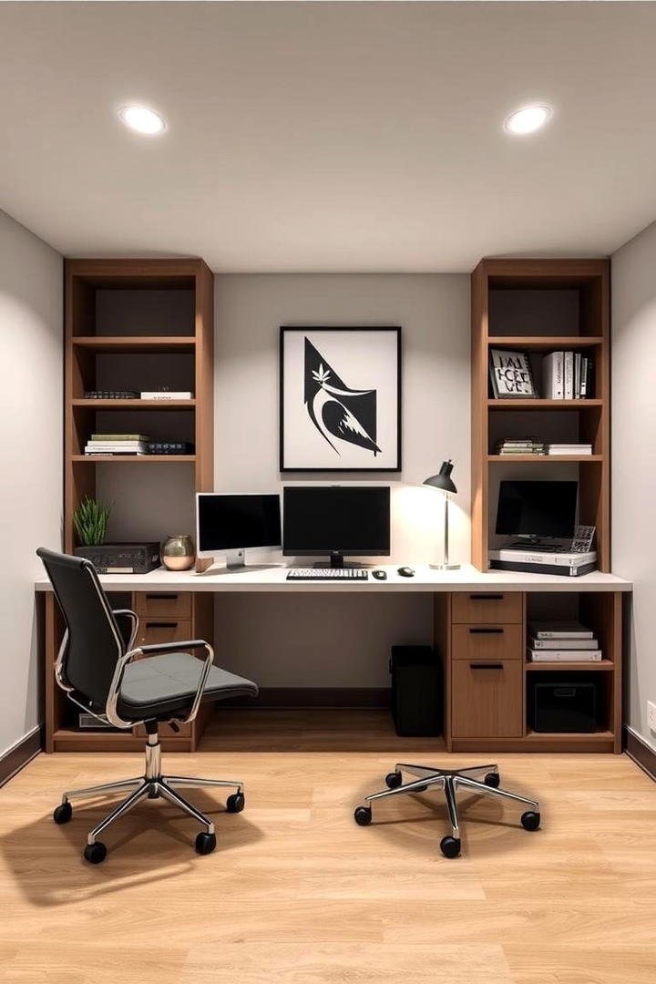 Home Office Desk Setup - 30 Basement Furniture Ideas