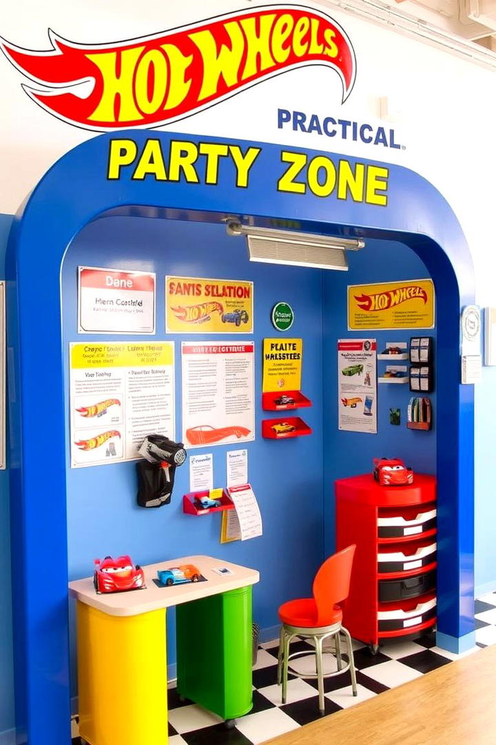 Hot Wheels Safety and Workshop Zone - 30 Hot Wheels Birthday Party Ideas