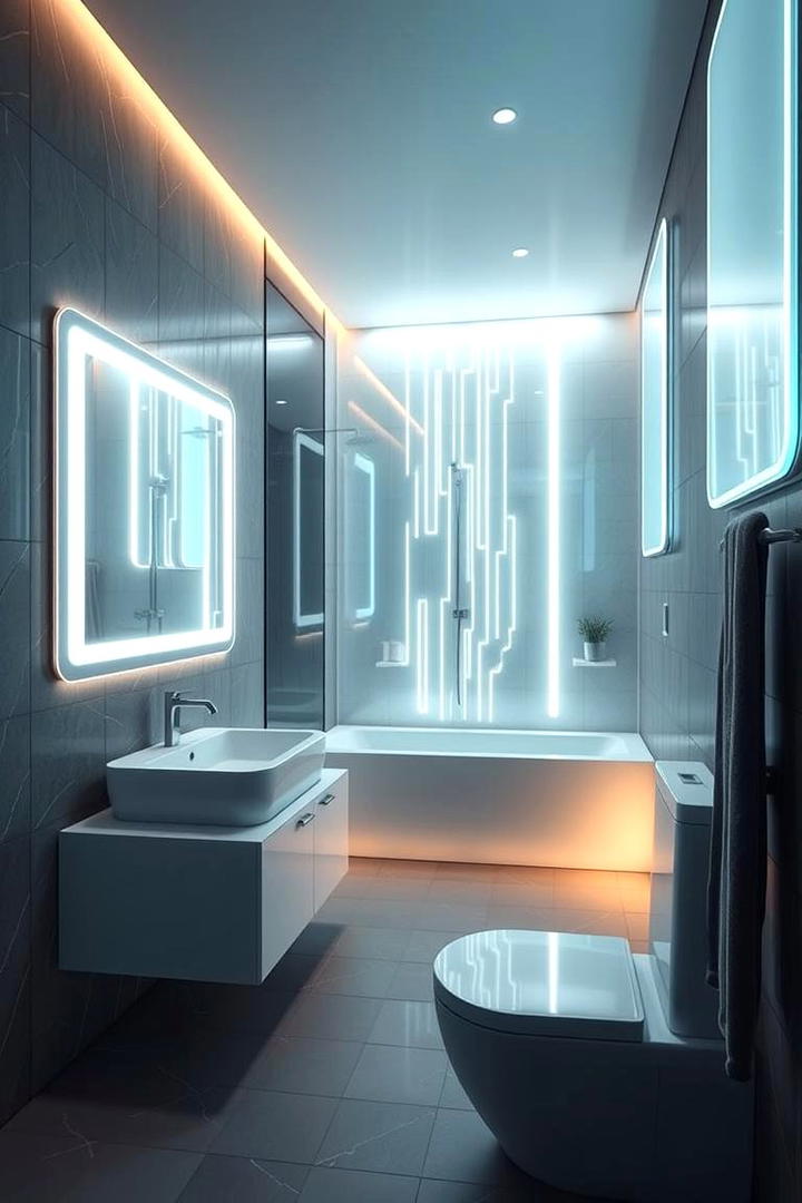 Illuminated LED Art Pieces - 30 Bathroom Art Ideas