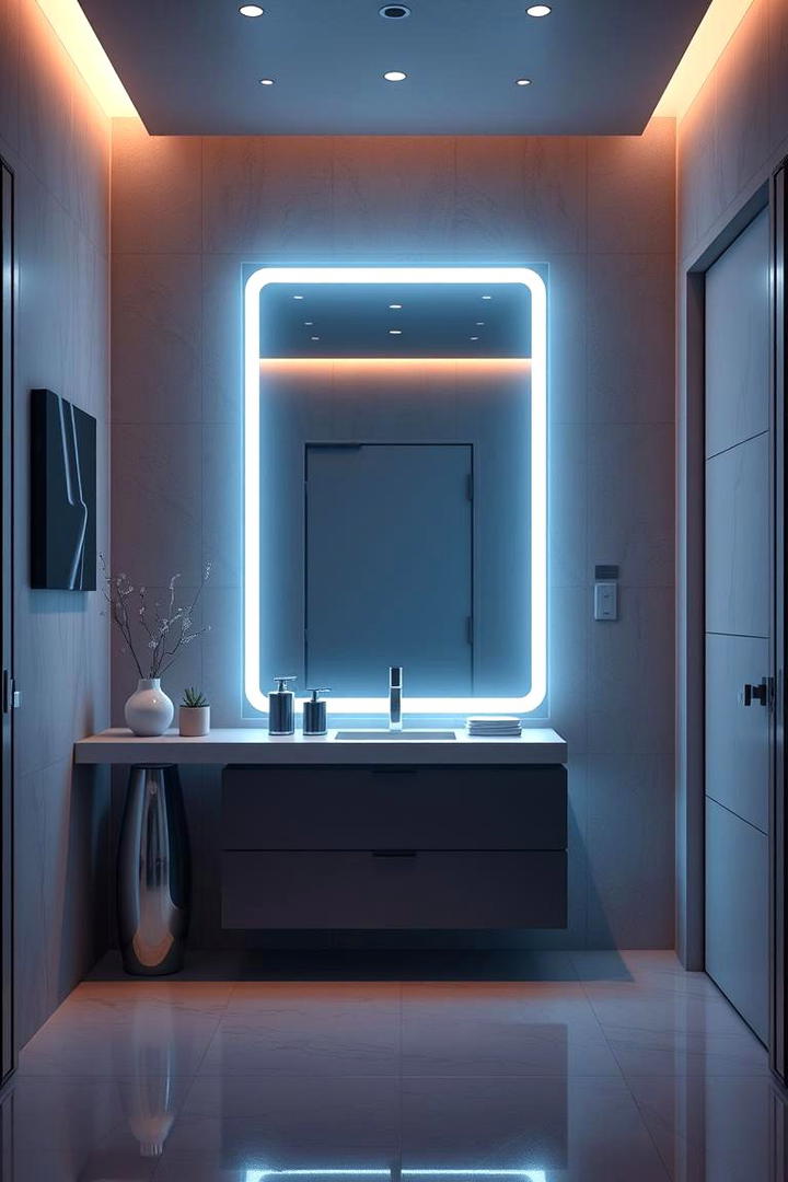 Illuminated LED Mirror - 30 Entryway Mirror Ideas