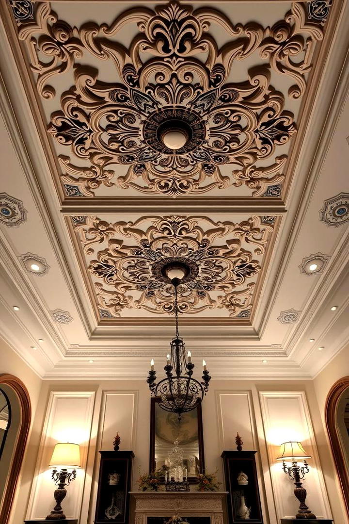 Illuminated Medallion Elegance - 30 Living Room Ceiling Lighting Ideas