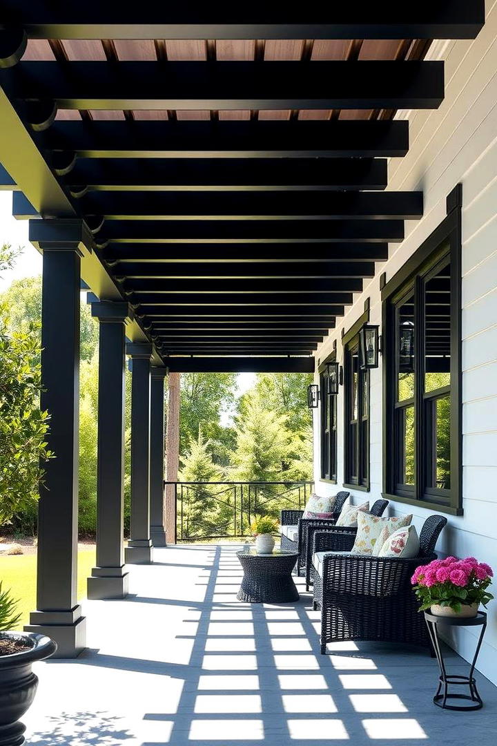 Impressive Black Pergola Design - 30 Black Porch Ideas