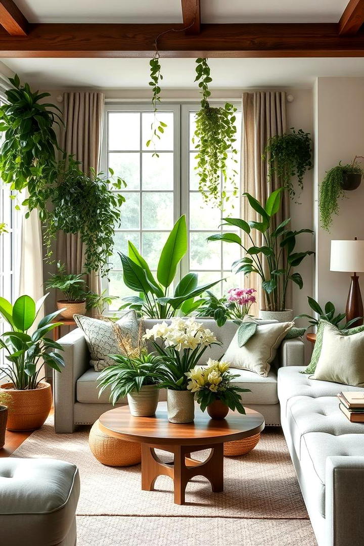 Indoor Plant Sanctuary - 30 Feng Shui Living Room Ideas