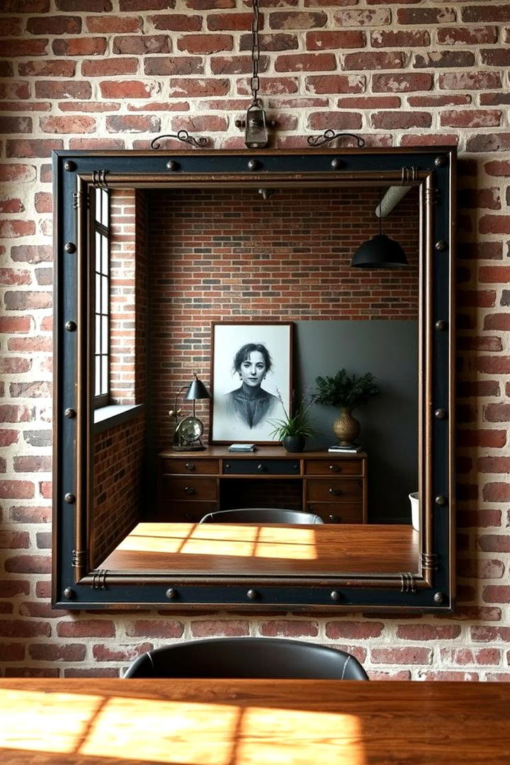 Industrial Chic - 30 Dining Room Mirror Ideas