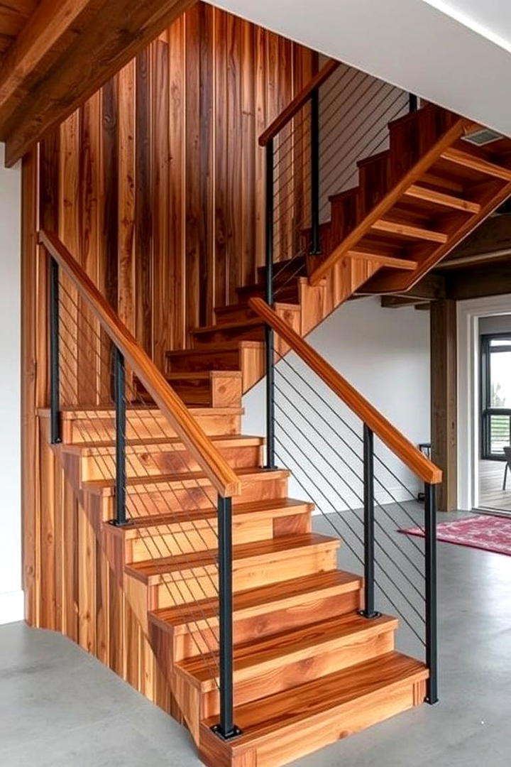 Industrial Chic - 30 Wooden Staircase Ideas