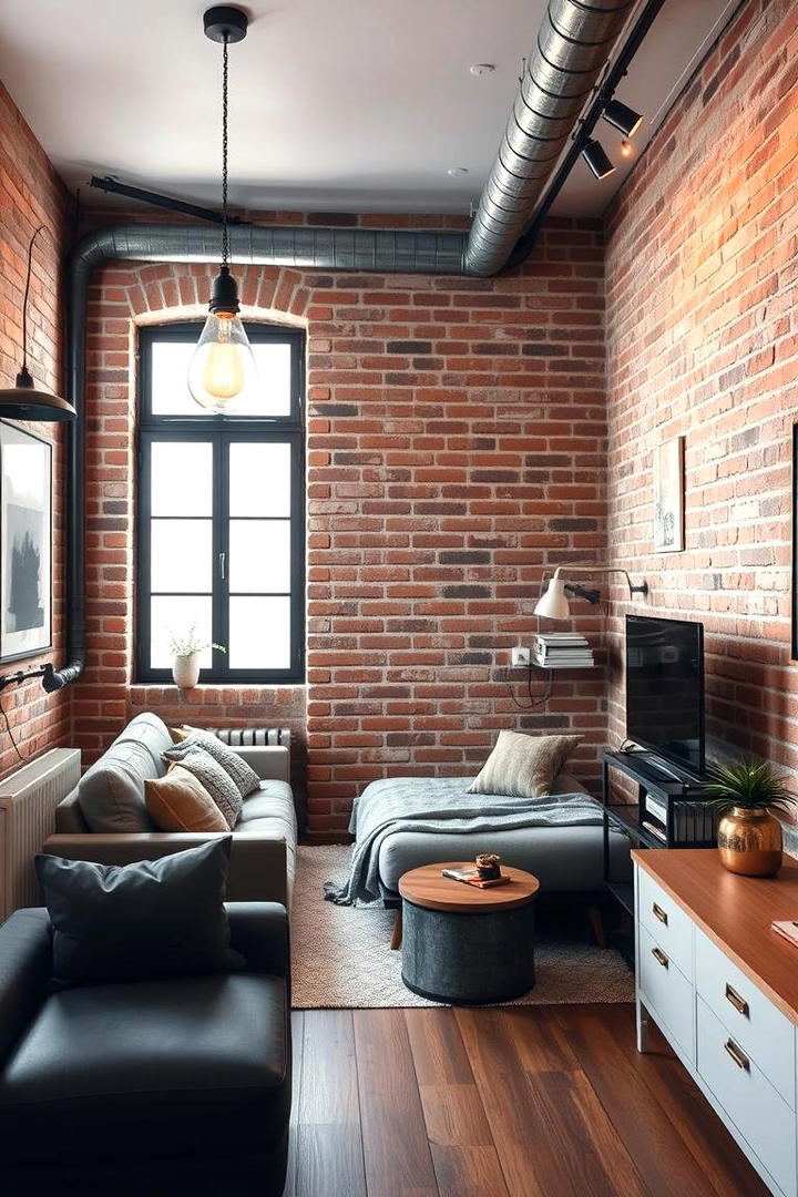 Industrial Chic Accents - 30 Studio Apartment Ideas